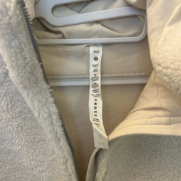 ! LULULEMON Scuba Oversized Half-Zip FLEECE Hoodie XS/S White Opal - Picture 8 of 10